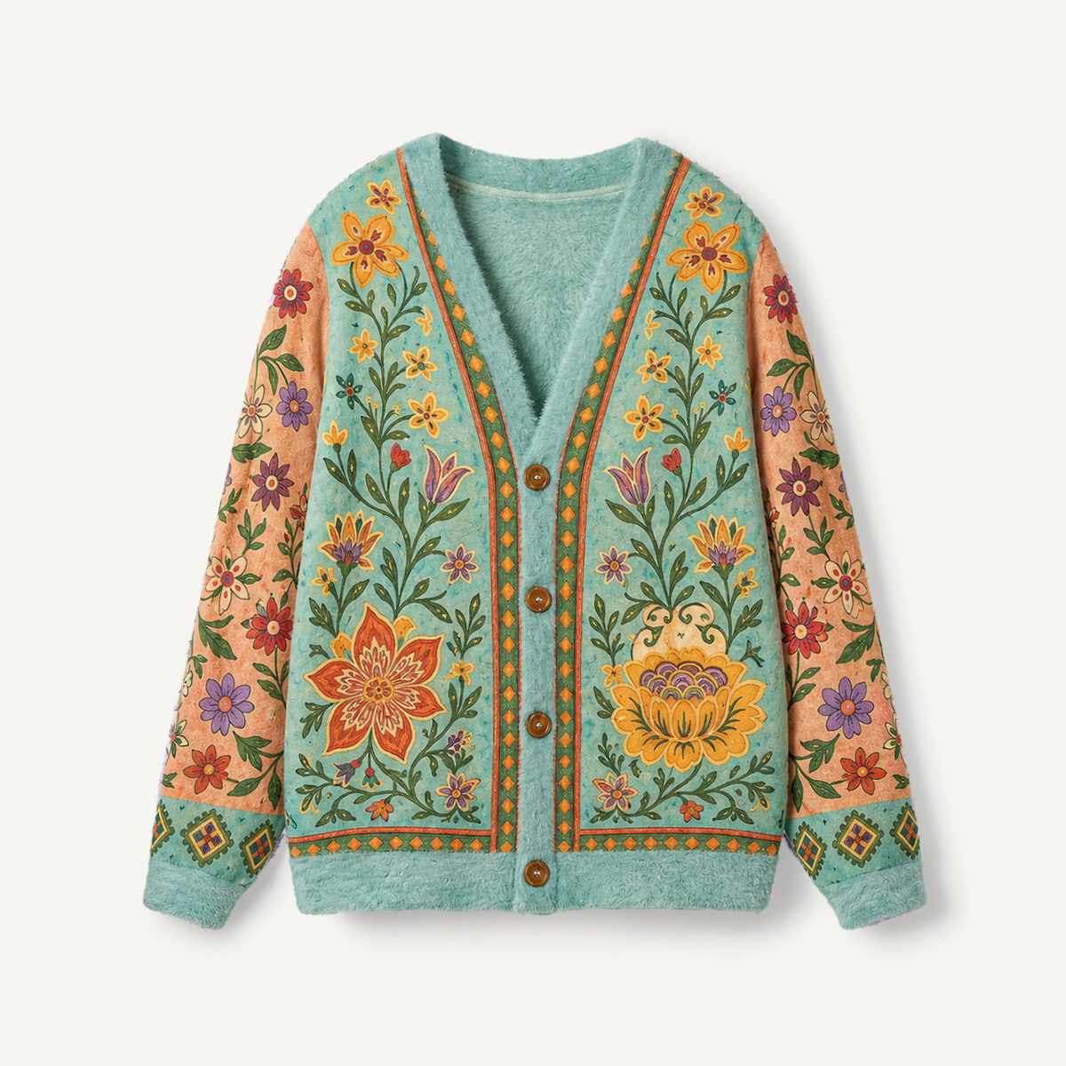 Vintage Floral Garden Button Cardigan Sweaters