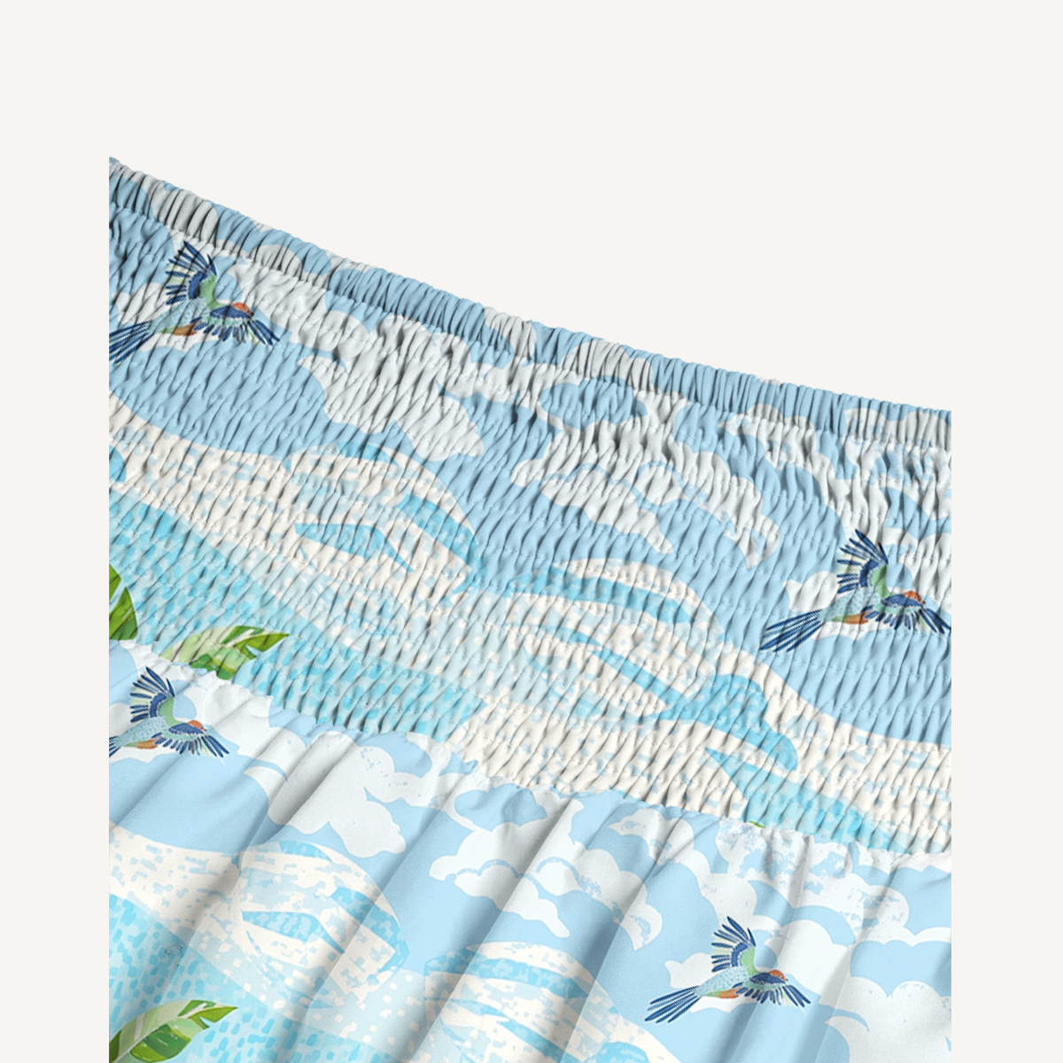 Rainforest Palm Tree Print Maxi Skirt & Strapless Dress  