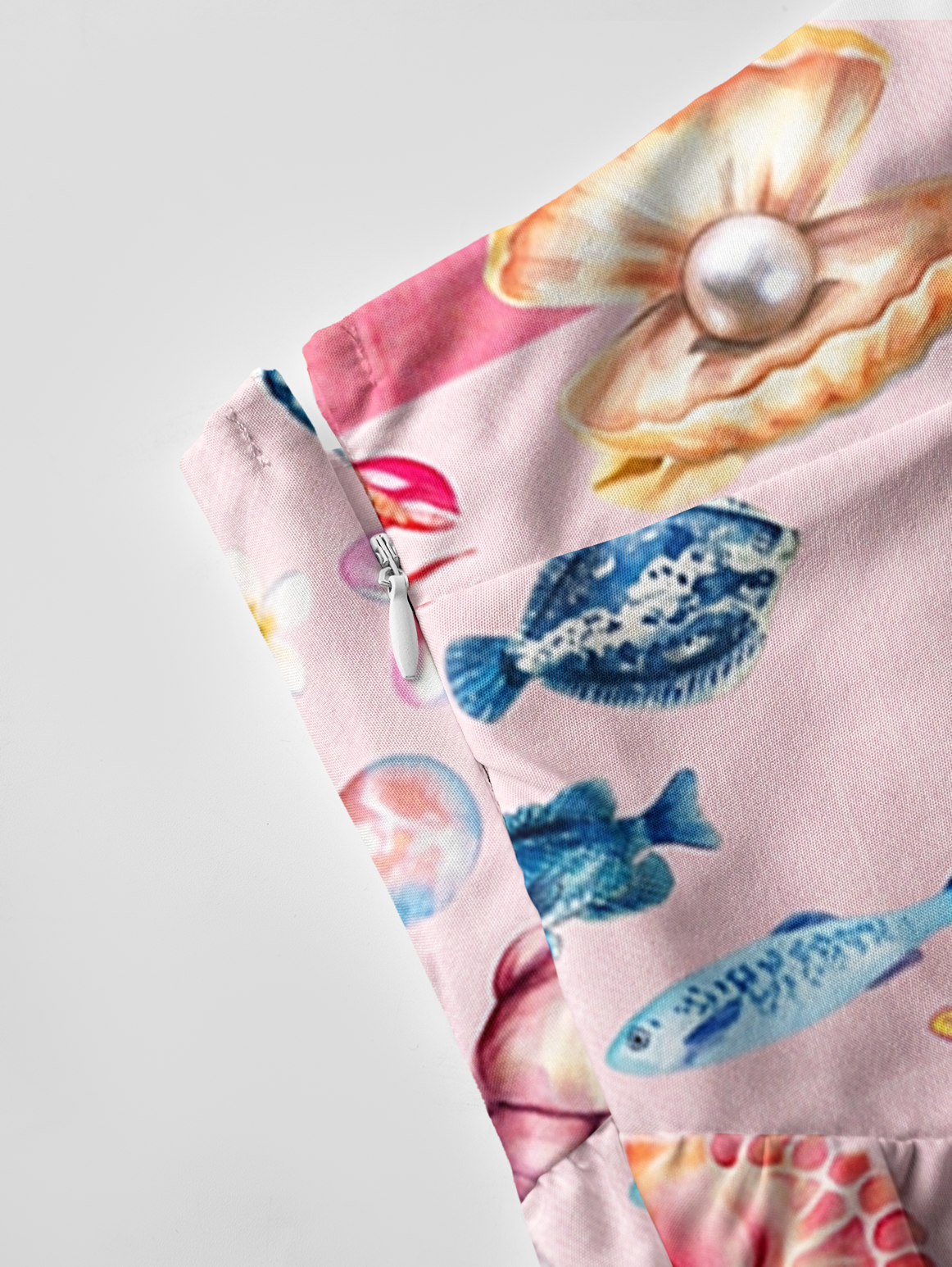 Pink Ocean Life  Bow Strap Maxi Dress