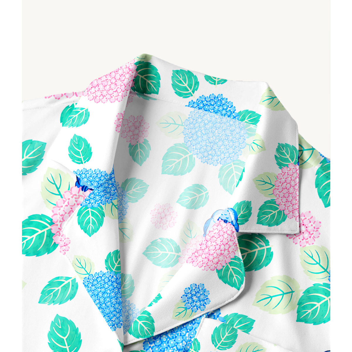 Hydrangea & Blue Bird Garden Long Sleeves Pajama Sets