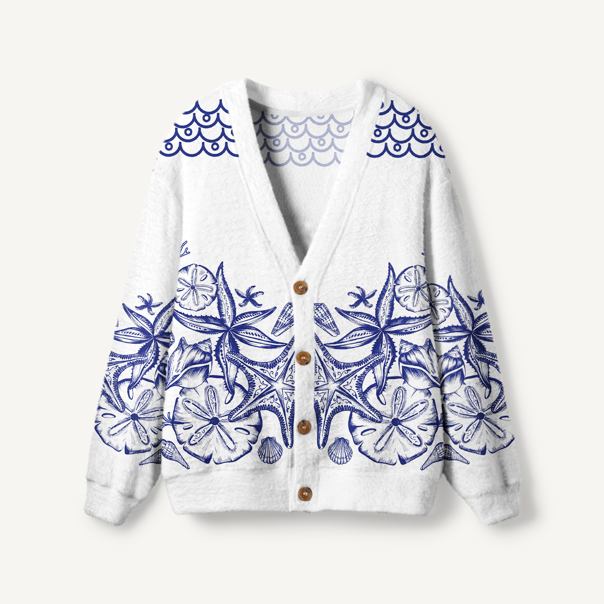 Coastal Nautical Starfish Cardigan Sweaters