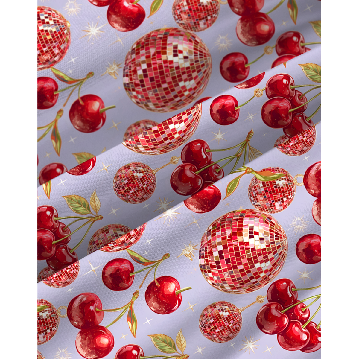 Cherry Disco Party Print Mini Dress For Women