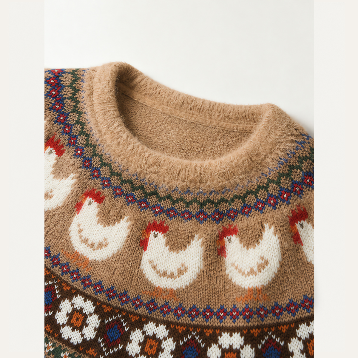 Country Hen Folk Yoke Crewneck Sweater