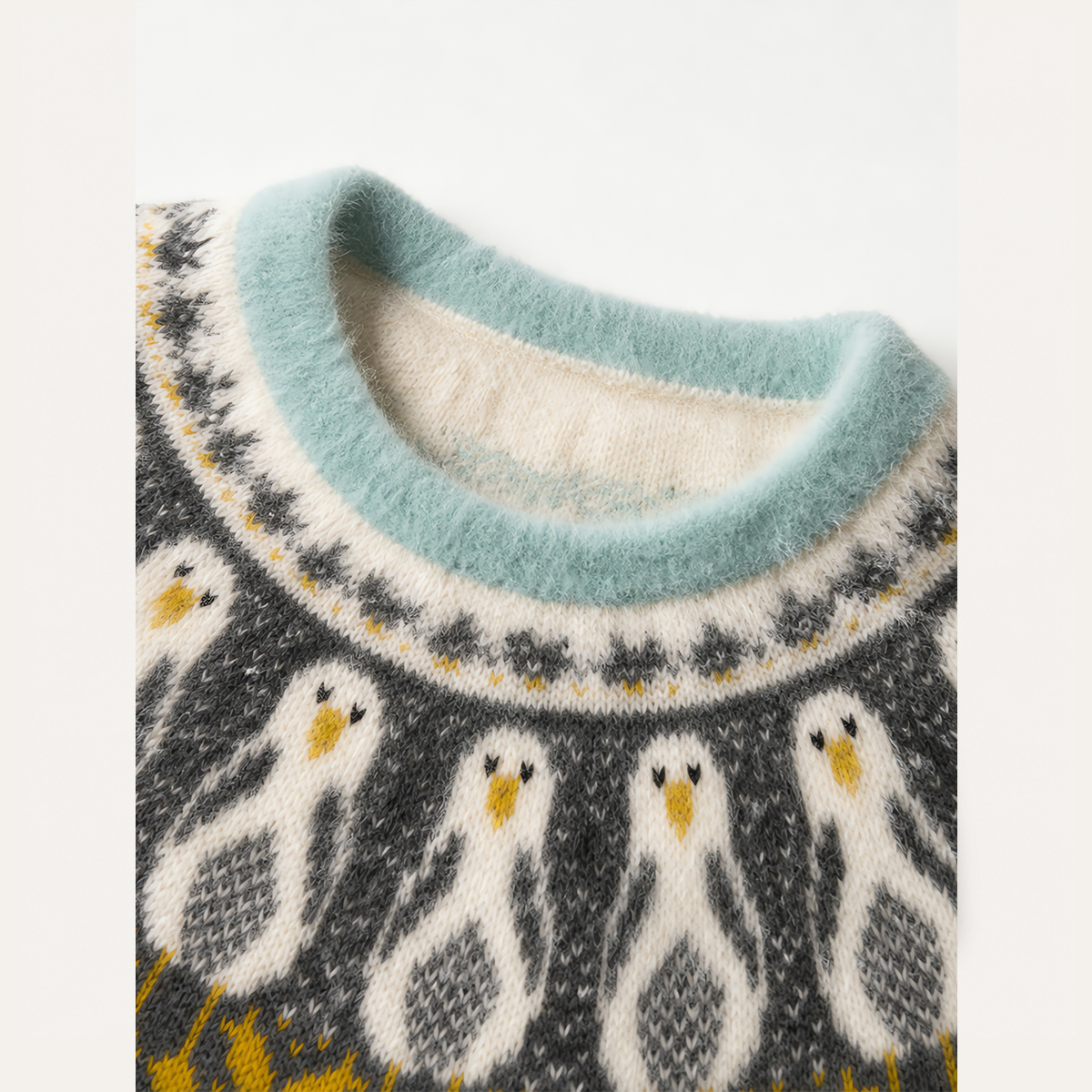 Coastal Seagull & Crab Crewneck Sweater