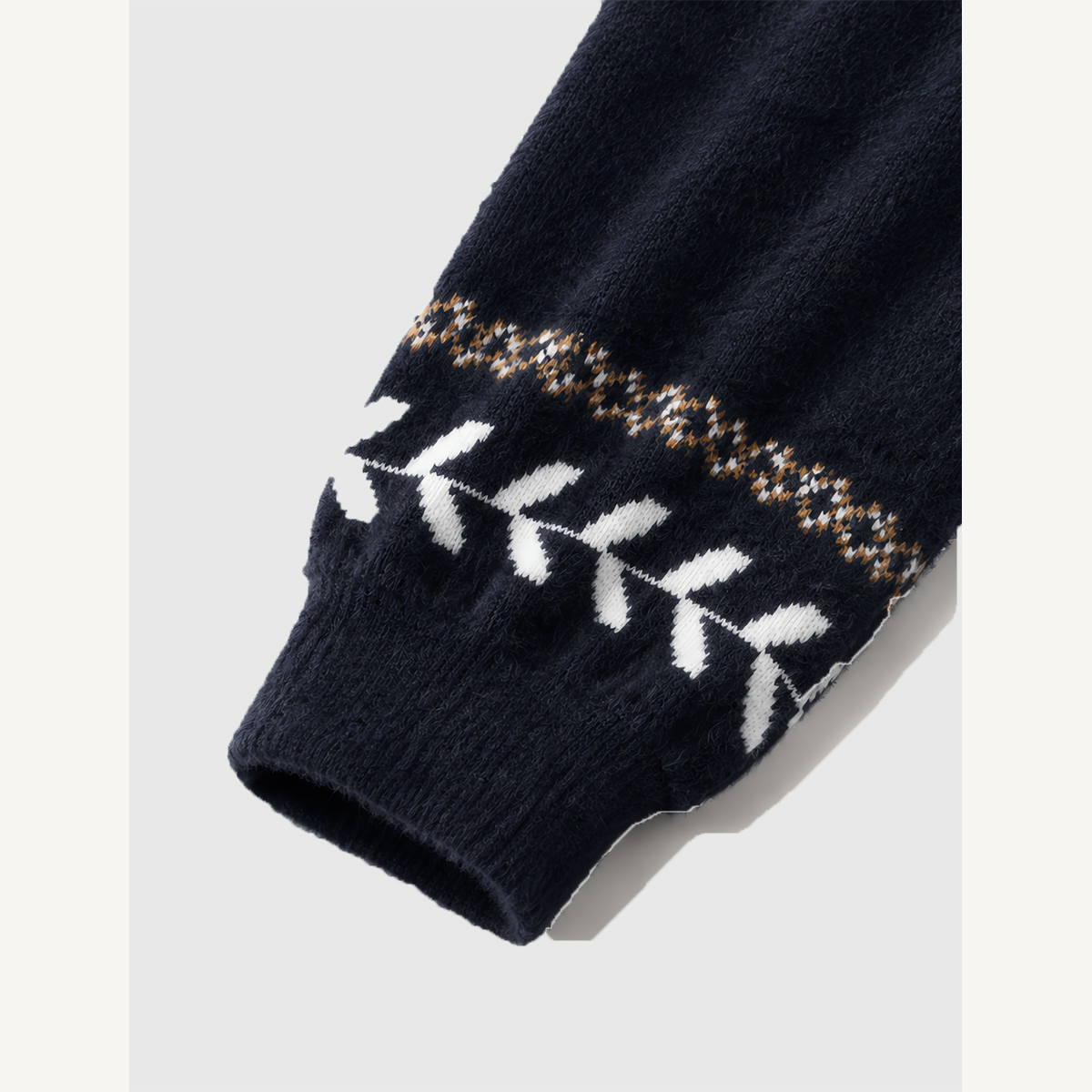 Nordic Woodland Goat & Leaf Crewneck Sweater