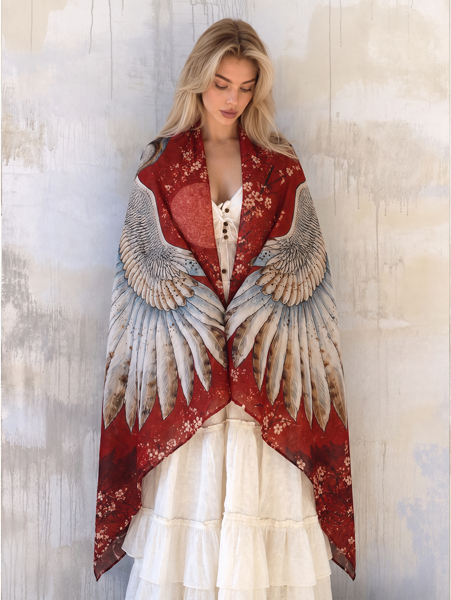 Mystical Moonlit Owl Wing Shawl