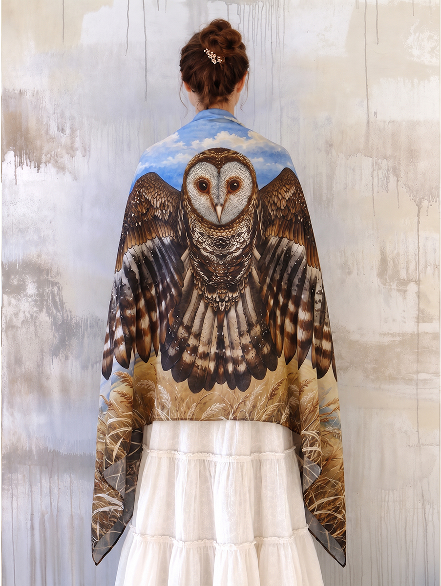 Countryside Owl Wing Shawl