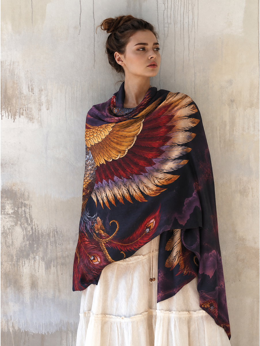 Fiery Phoenix Wing Shawl