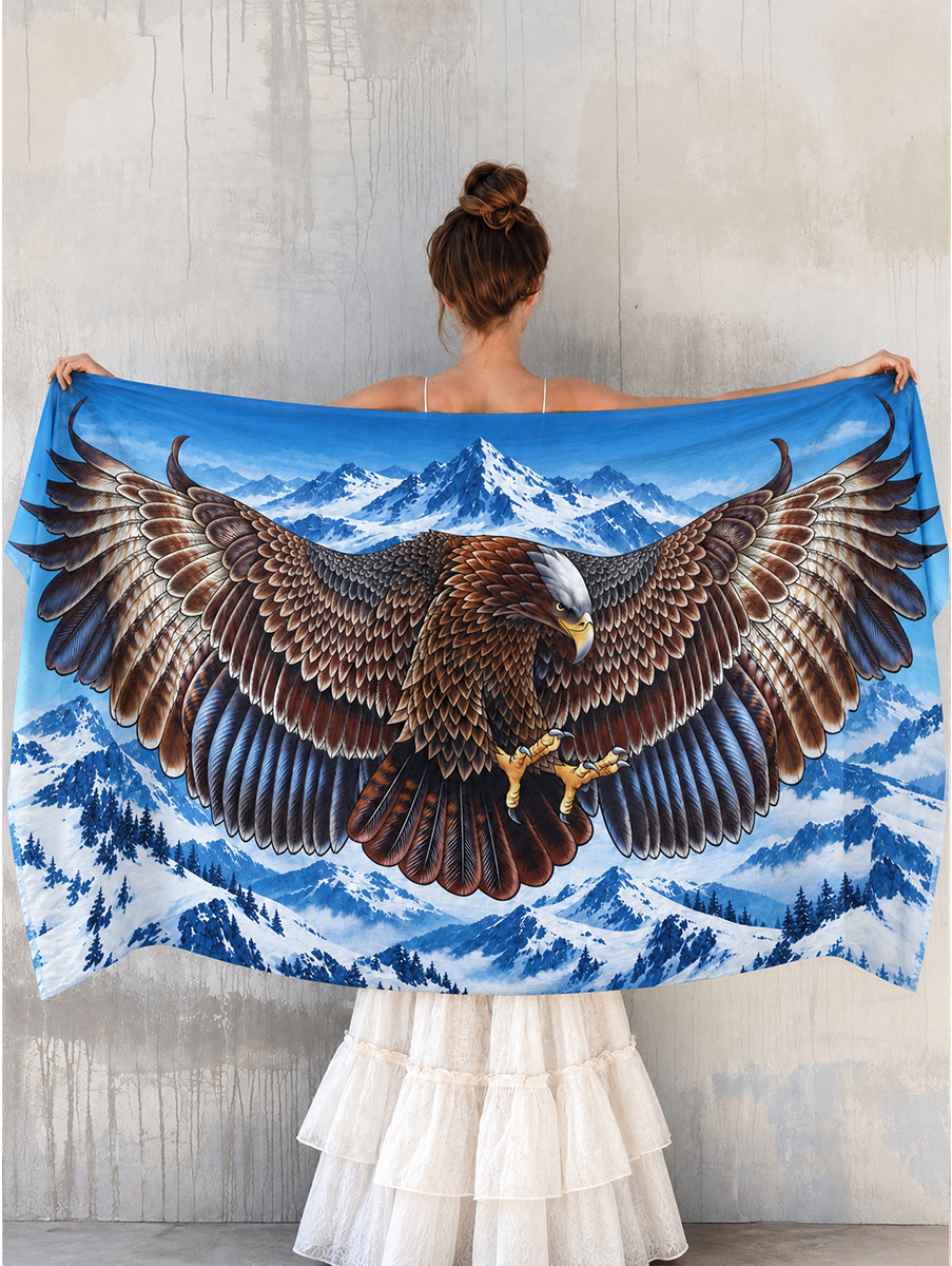 Alpine Wilderness Bald Eagle Shawl