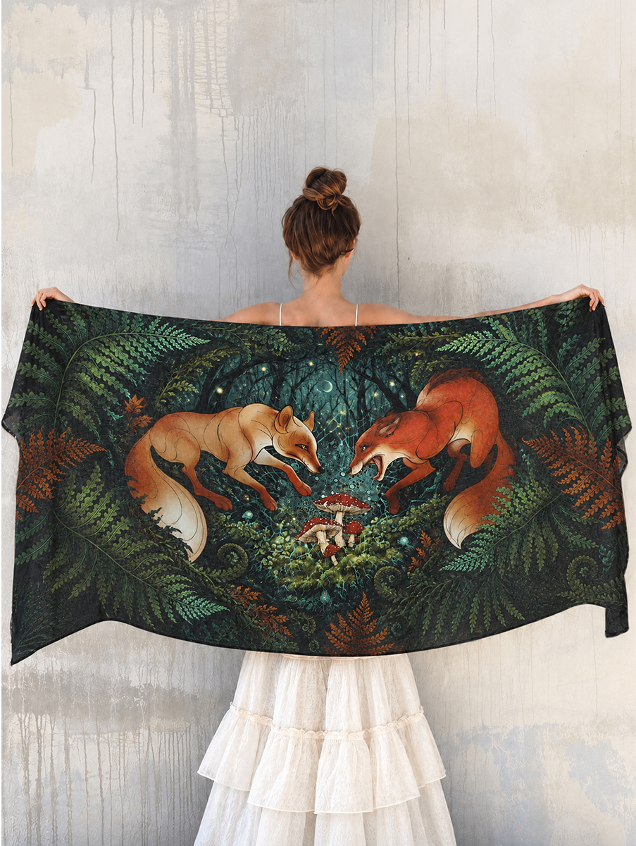 Enchanted Woodland Fox Shawl