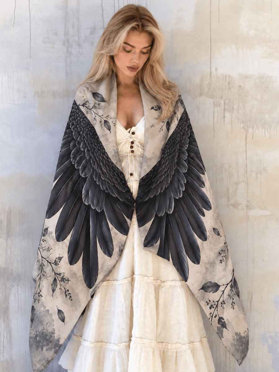 Mystic Raven Wing Shawl