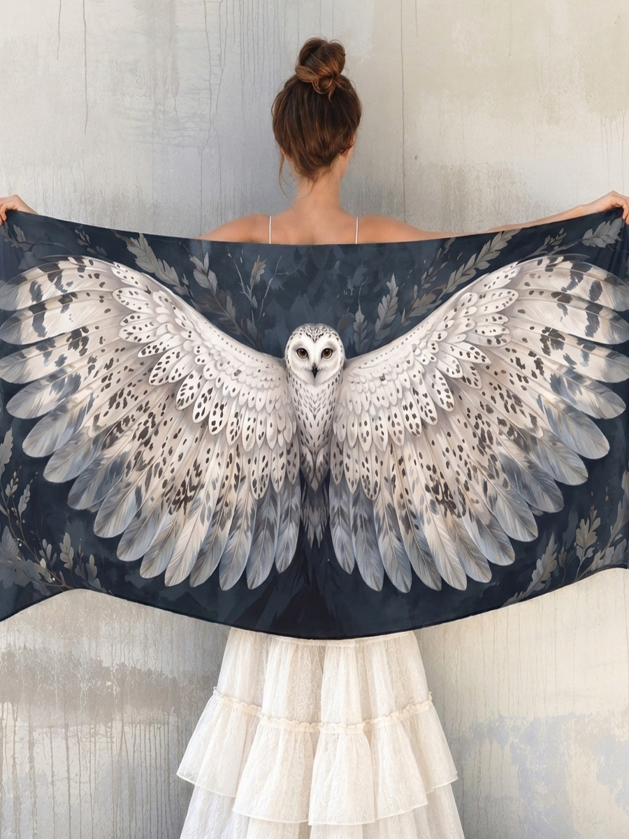 Winter Spirit Snowy Owl Wing Shawl