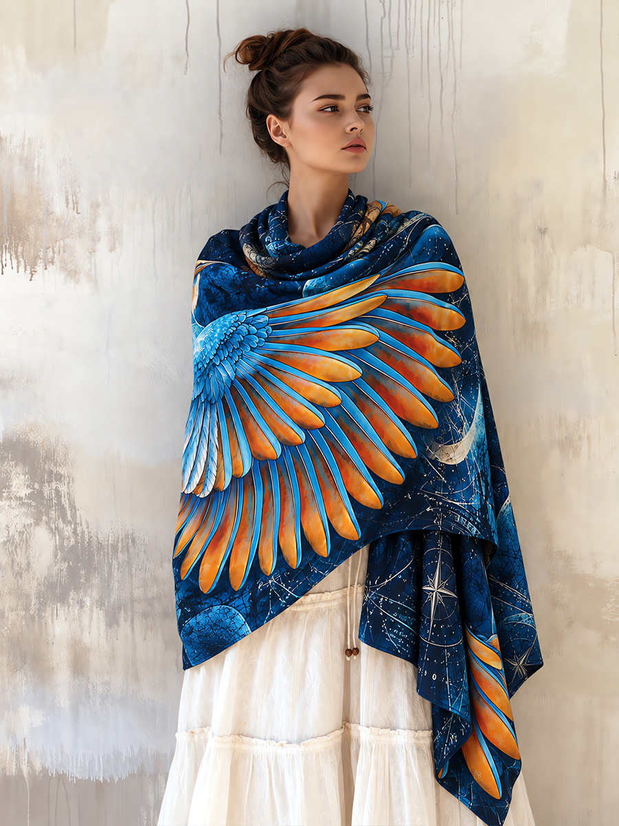 Celestial Kingfisher Wing Shawl