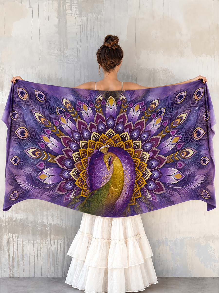 Mystic Amethyst Peacock Shawl
