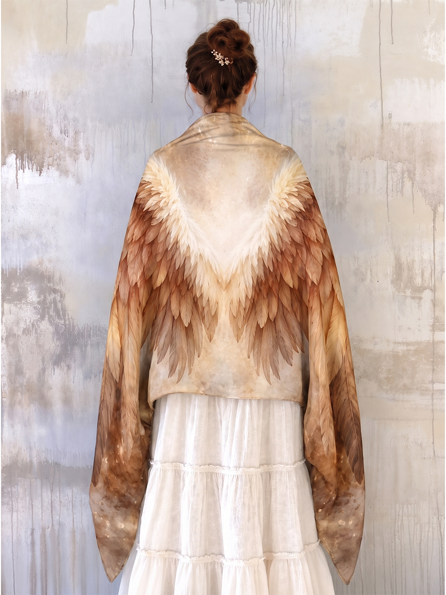 Ethereal Golden Angel Wings Shawl