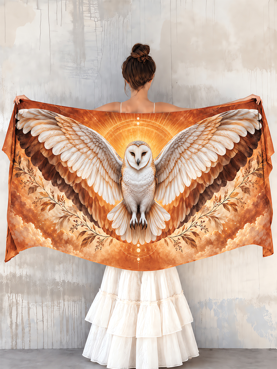 Solar Grace Barn Owl Wing Shawl
