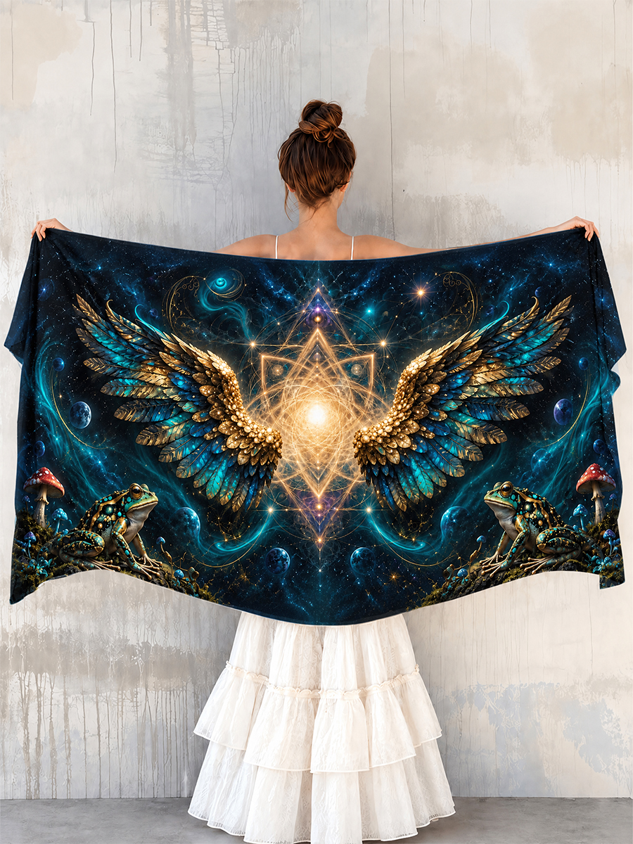 Mystic Cosmic Frog Wings Shawl