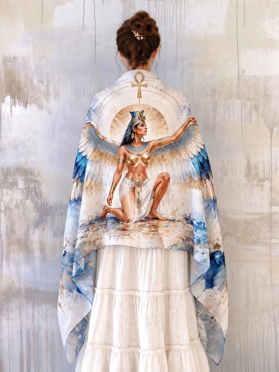 Celestial Egyptian Winged Goddess Shawl