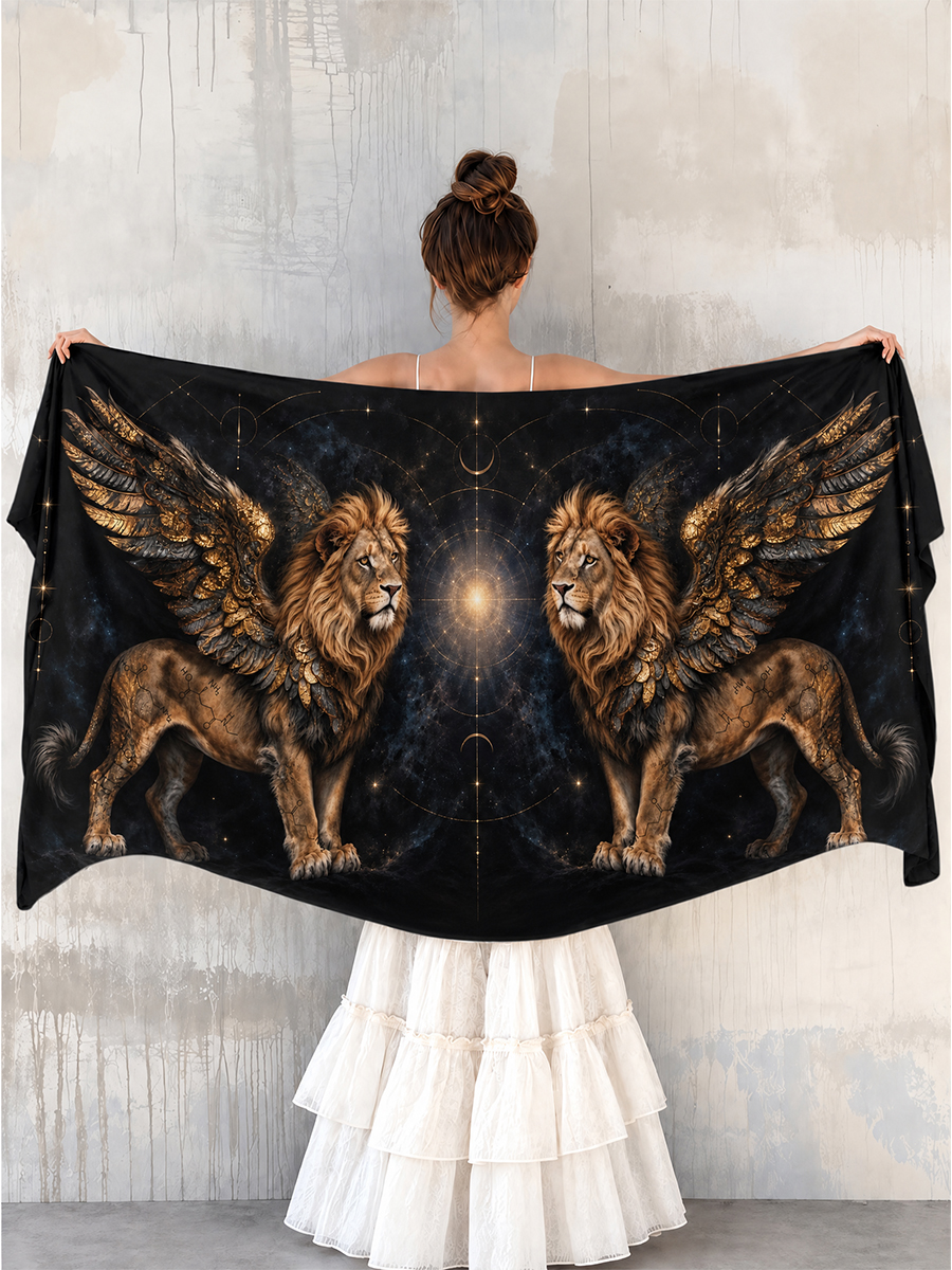 Celestial Twin Lion Wings Shawl