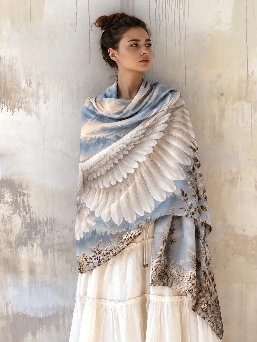 Dawnlight White Dove Wing Shawl