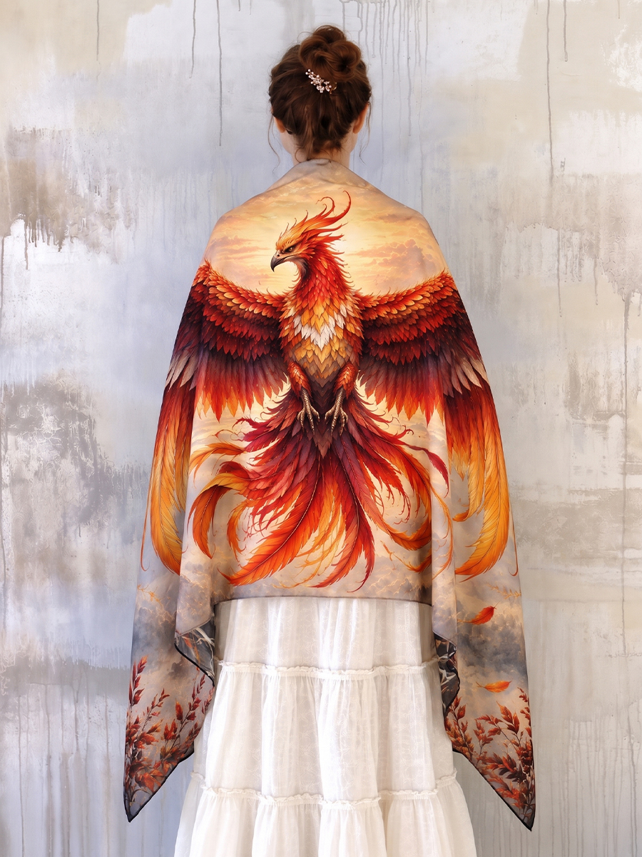 Ember Sky Phoenix Wing Shawl