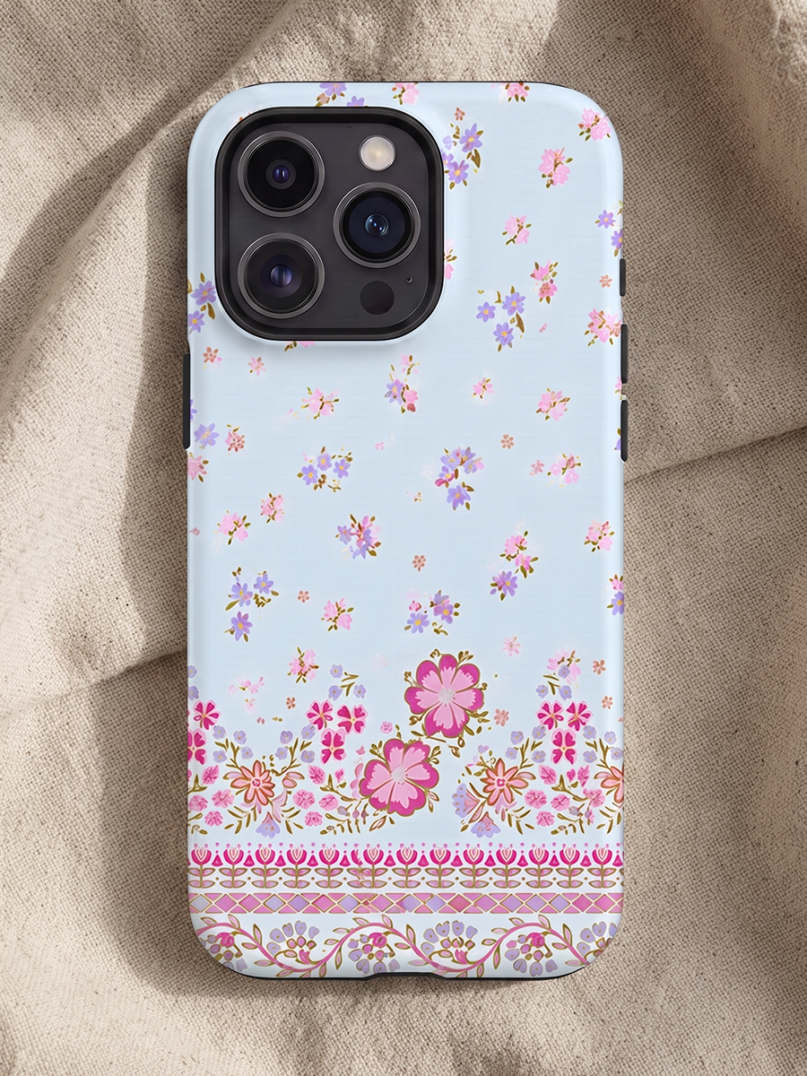 Pink Petal Cascade Boho Phone Case