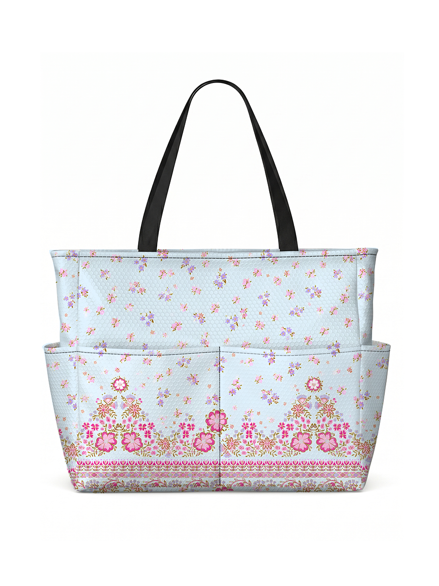 Pink Petal Cascade Tote Bag