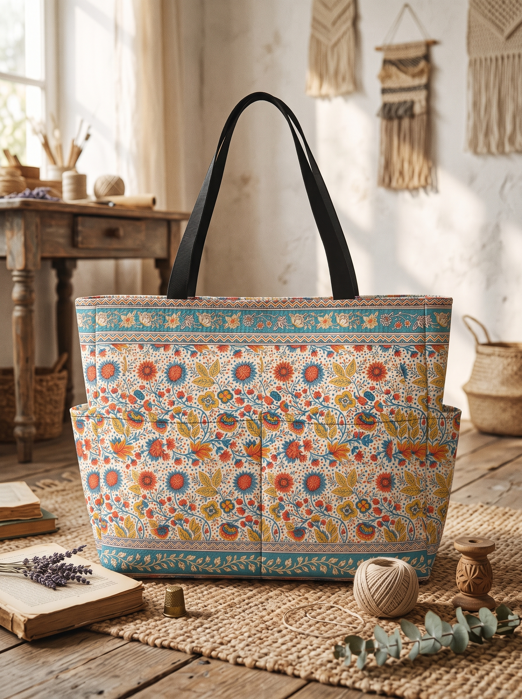 Moroccan Garden Pattern Tote Bag