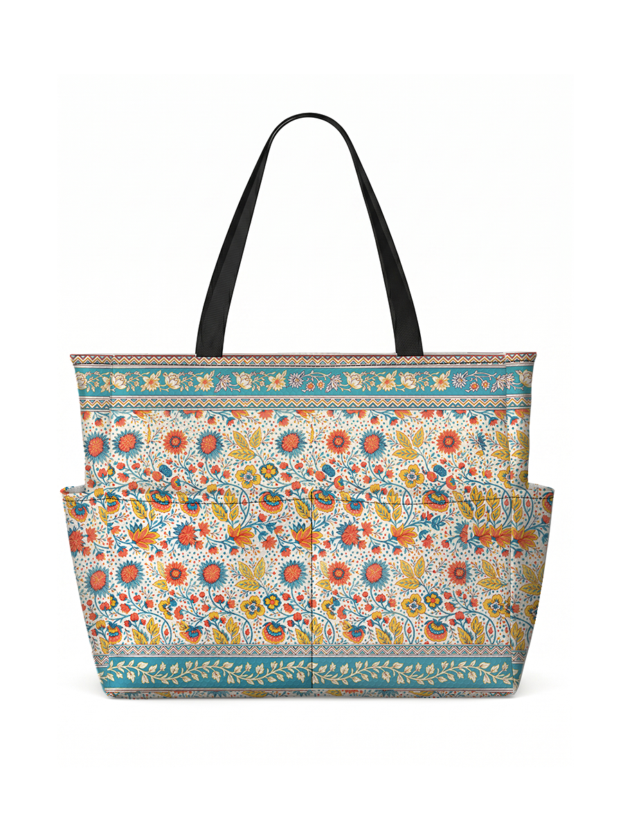 Moroccan Garden Pattern Tote Bag