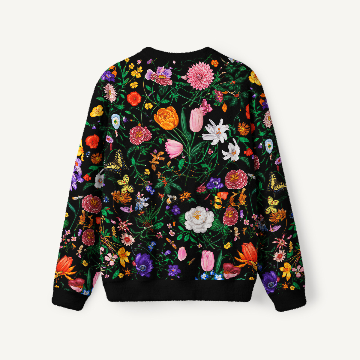 Midnight Wildflower & Butterfly Crewneck Sweater
