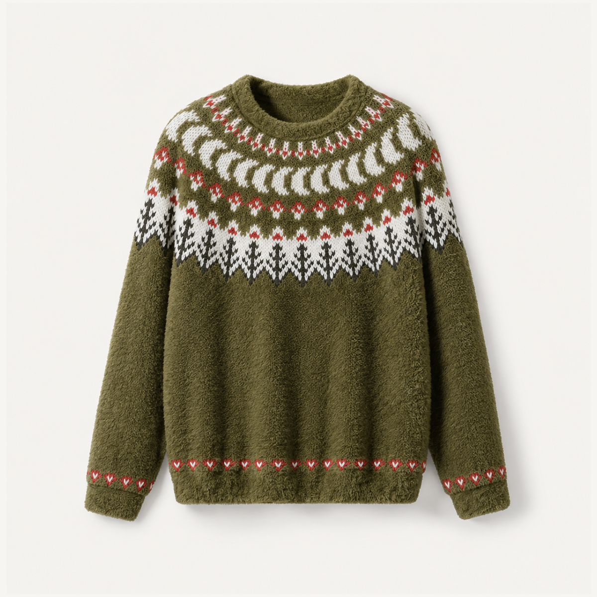 Woodland Mushroom & Pine Tree Crewneck Sweater