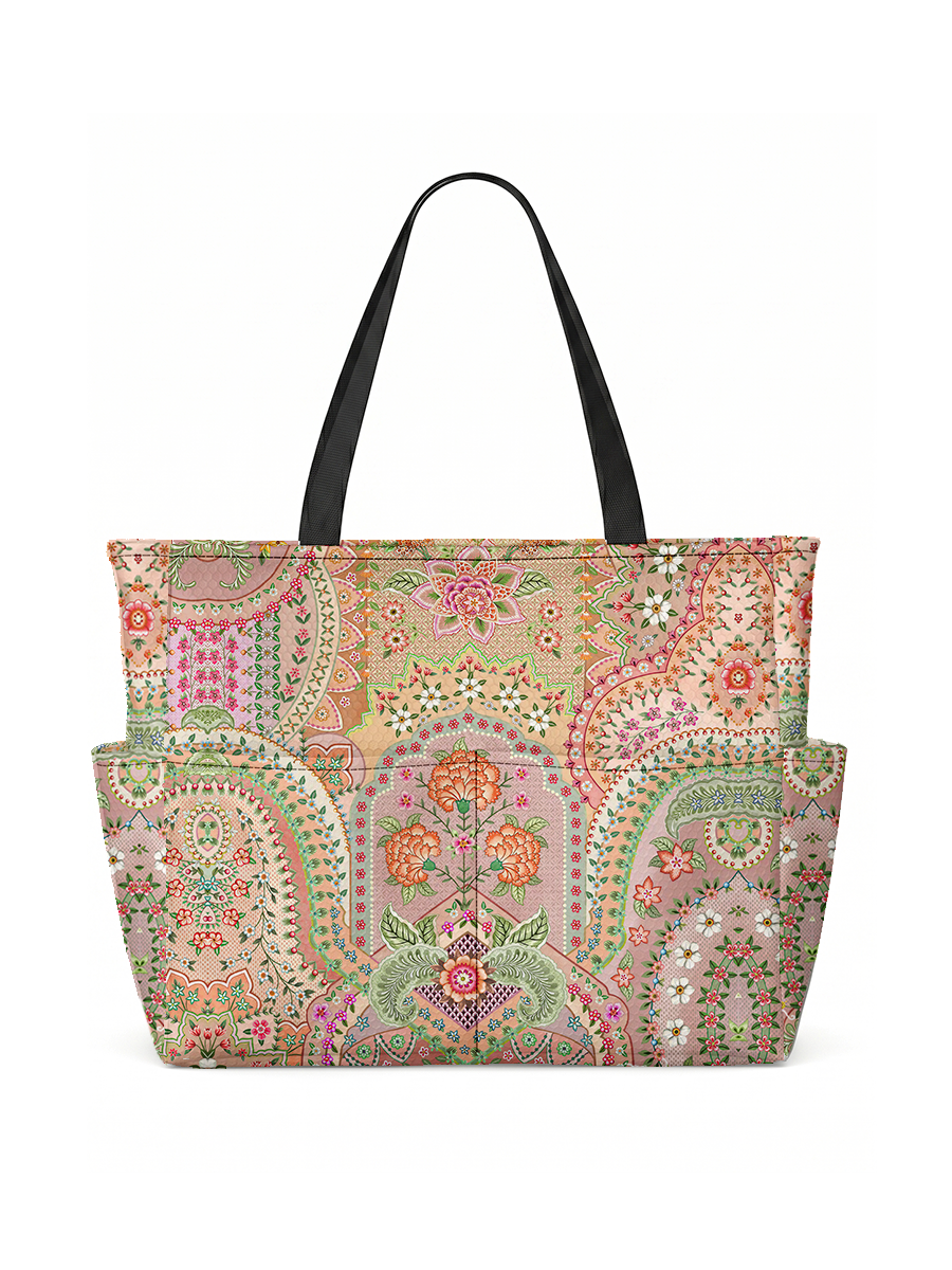 Patchwork Mandala Floral Tote Bag