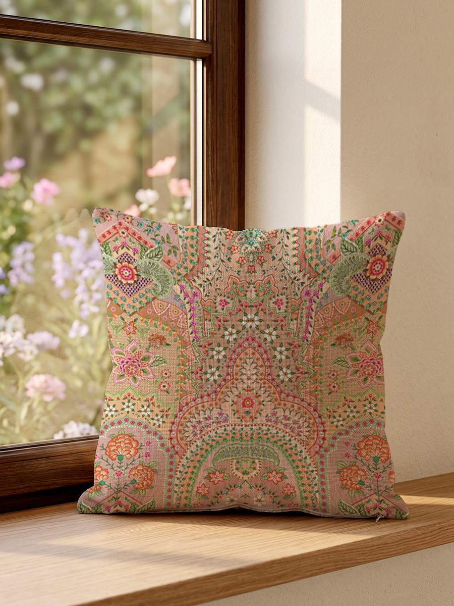 Patchwork Mandala Floral Pillow