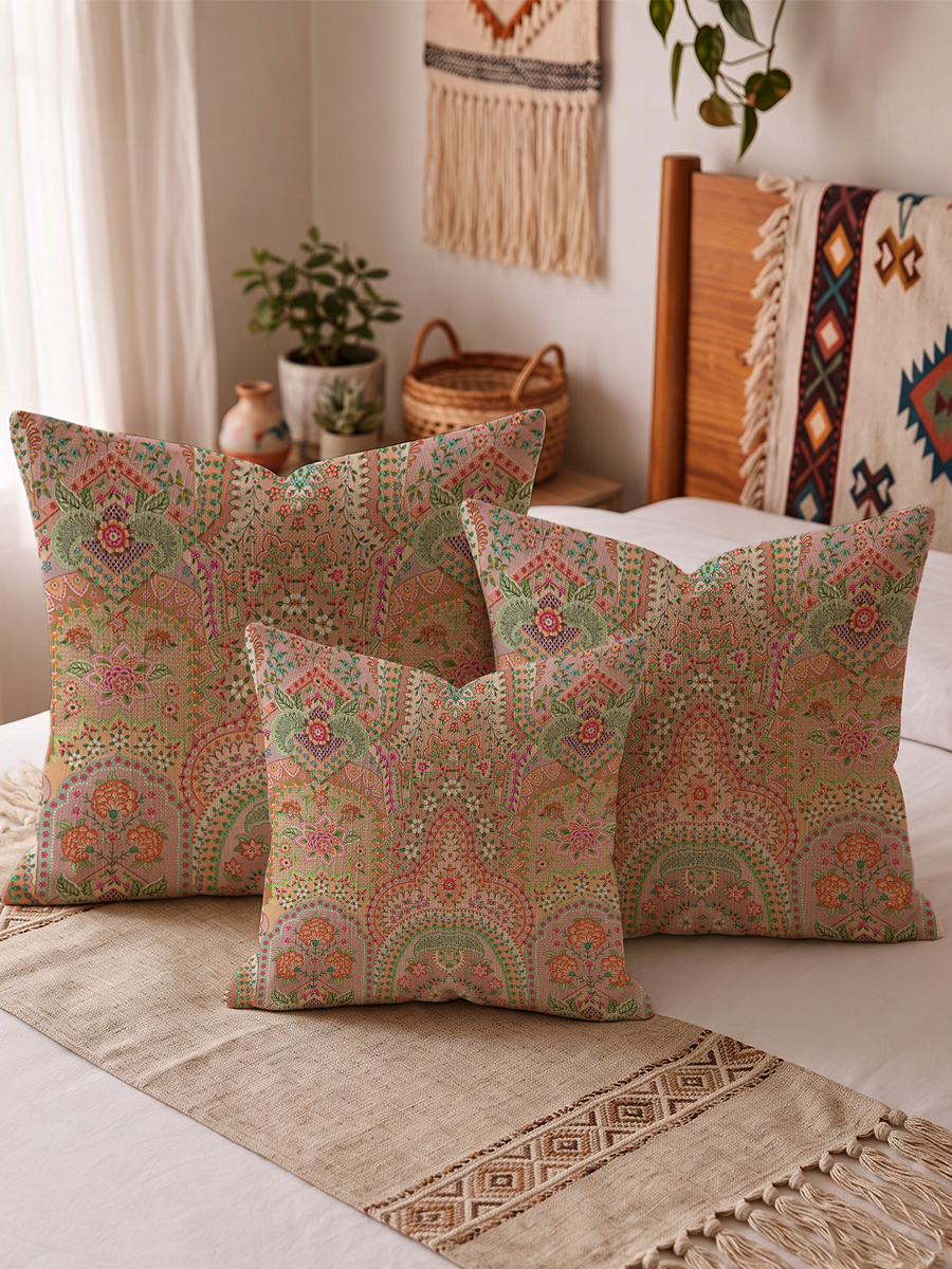 Patchwork Mandala Floral Pillow