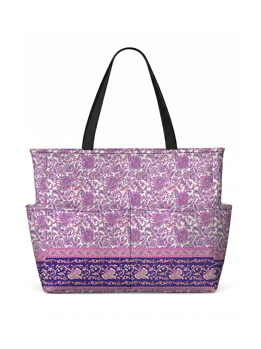 Violet Paisley Garden Tote Bag