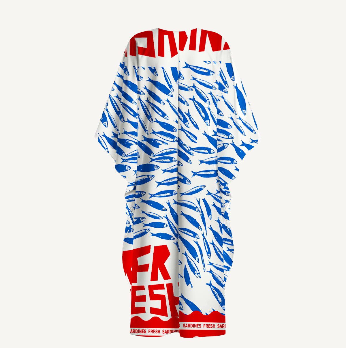 Blue Sardine & Fresh Kimono Sleeve Kaftan Dress