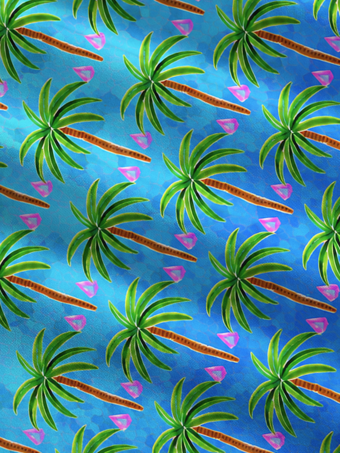 Mosaic Palm Tree Bow Strap Maxi Dress