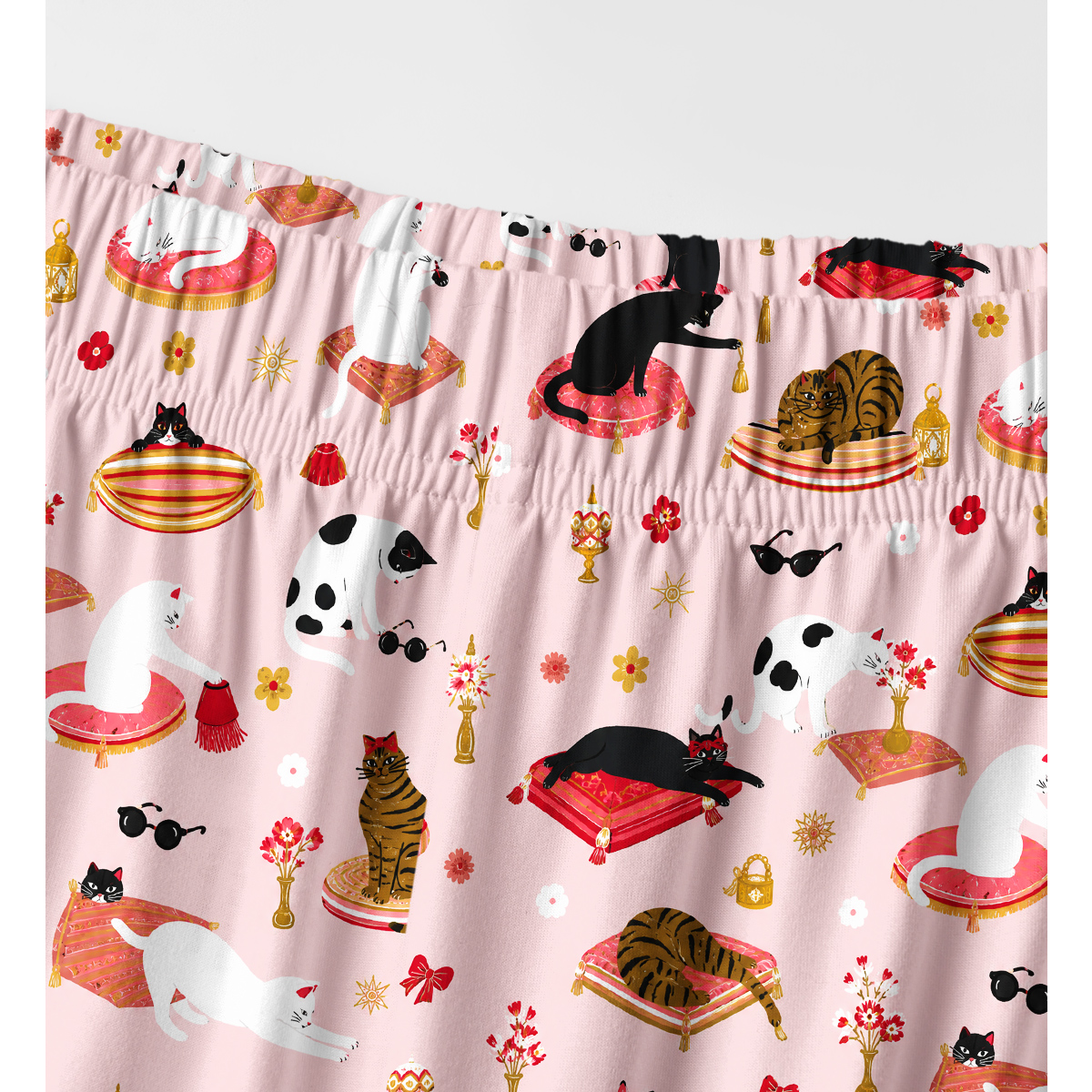 Whimsical Cat Lounge Long Sleeves Pajama Sets