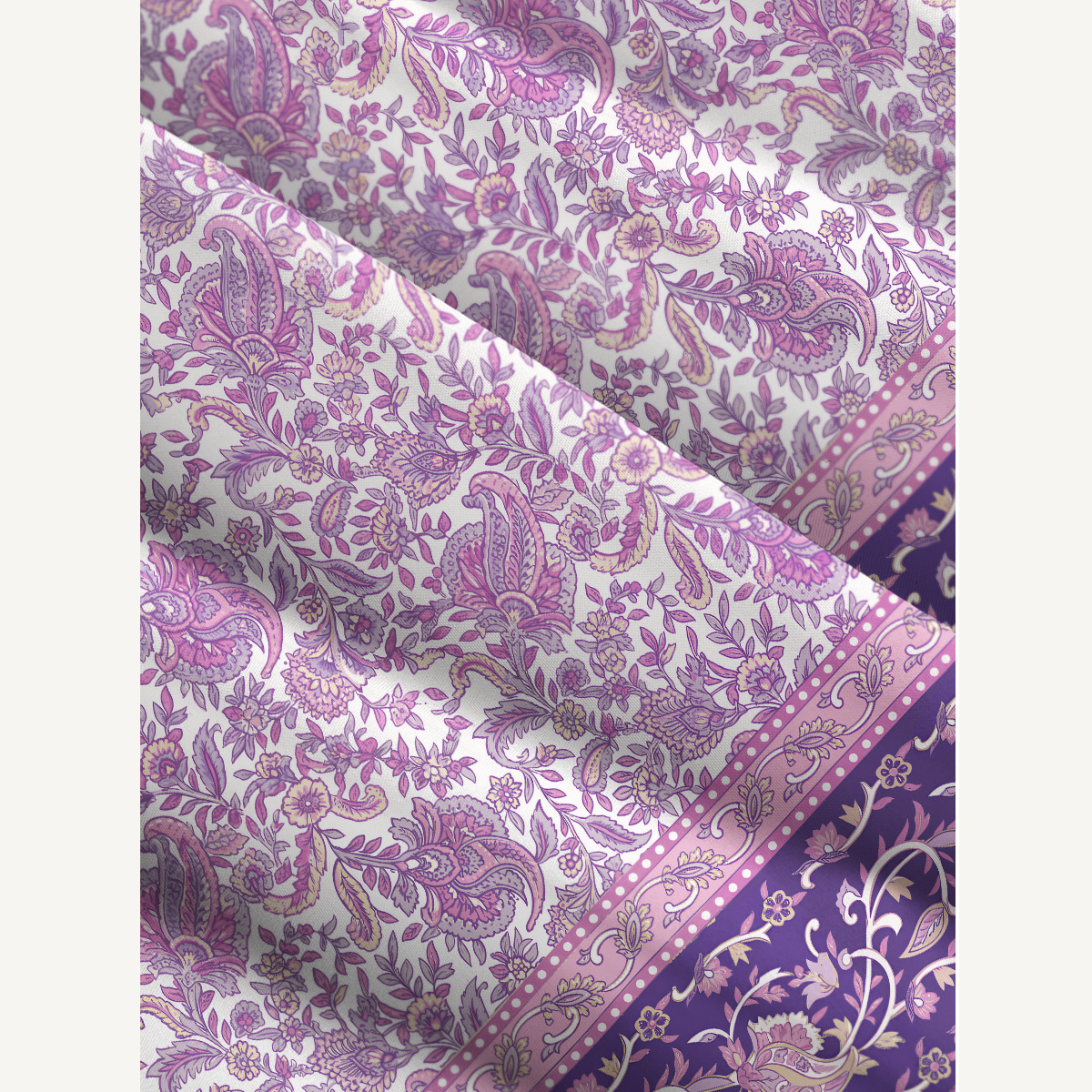 Violet Paisley Garden Summer Maxi Dress With Pockets