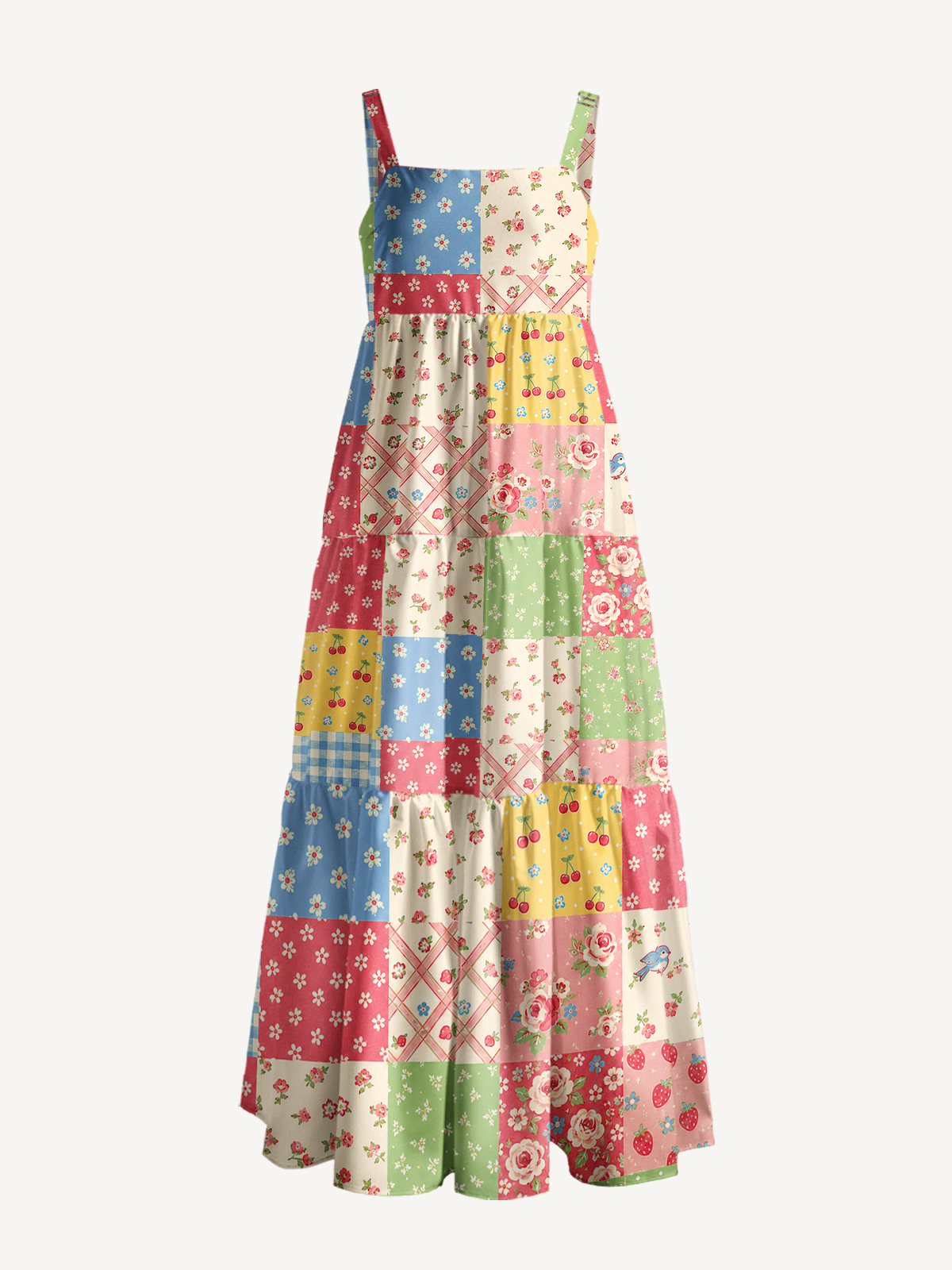 Sweet Memory Quilt Strap Maxi Dress With Pockets