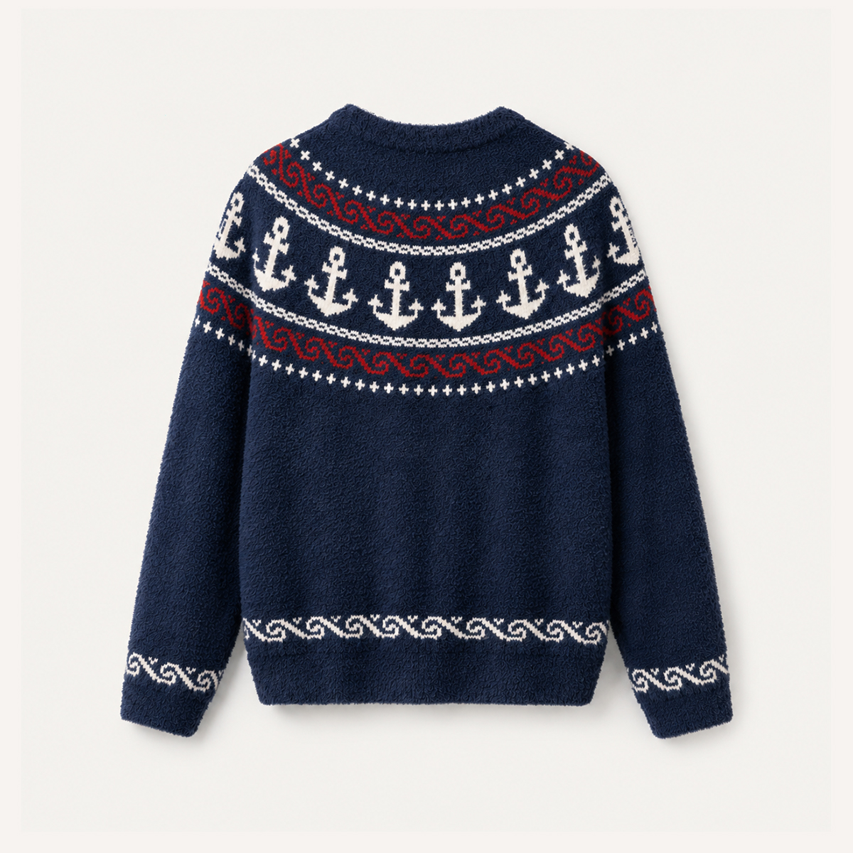 Anchor Atlantic in Navy Fuzzy Crewneck Sweater