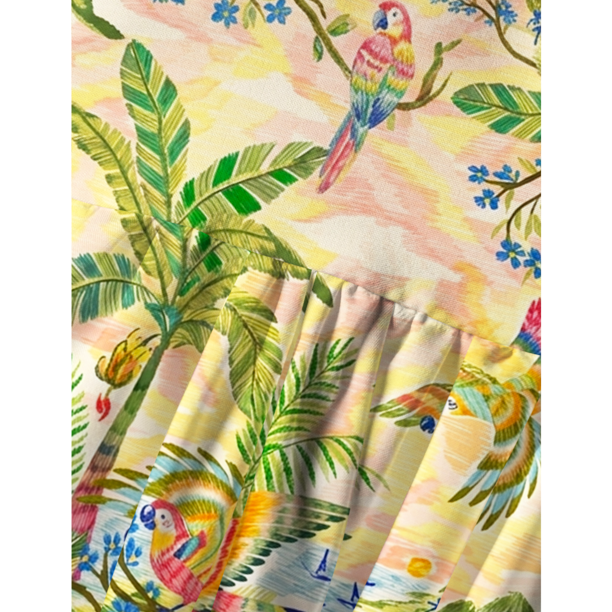 Parrot Bay Sunrise Print Mini Dress For Women