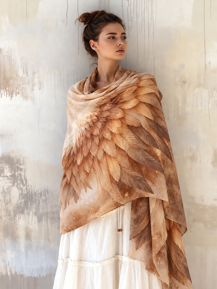 Ethereal Golden Angel Wings Shawl
