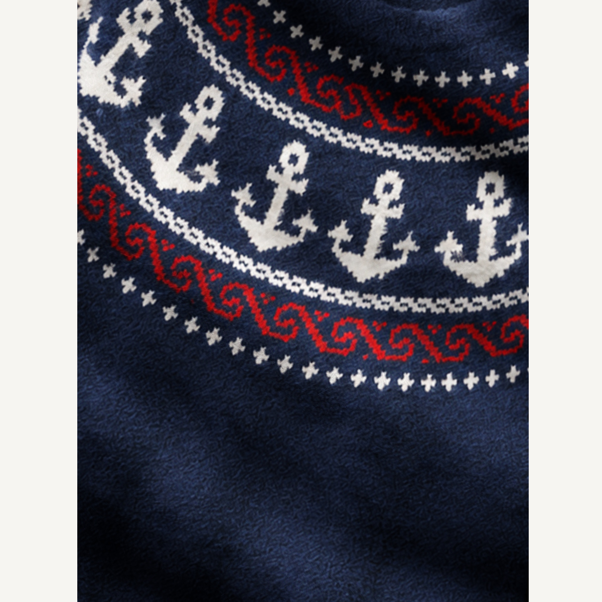 Anchor Atlantic in Navy Fuzzy Crewneck Sweater