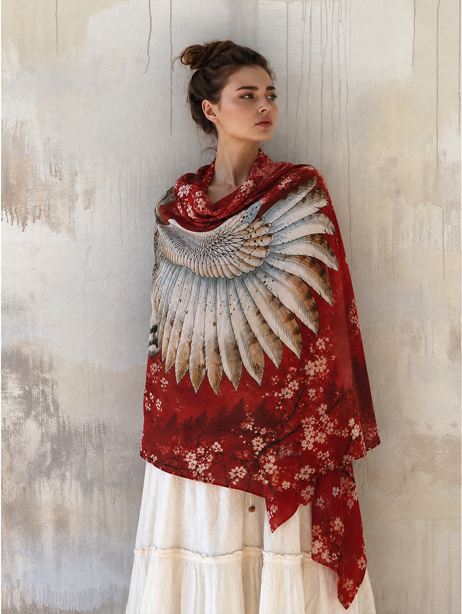 Mystical Moonlit Owl Wing Shawl