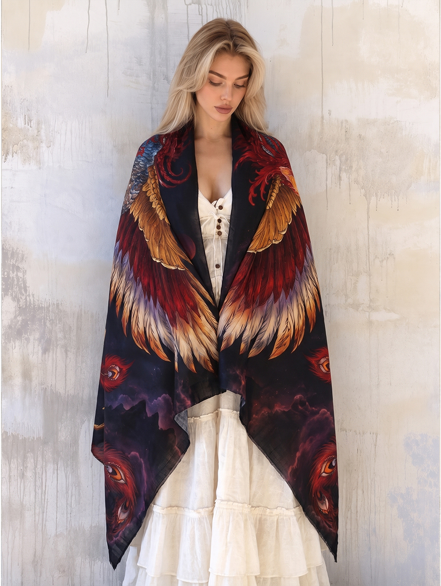 Fiery Phoenix Wing Shawl