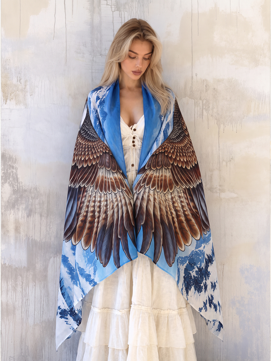 Alpine Wilderness Bald Eagle Shawl