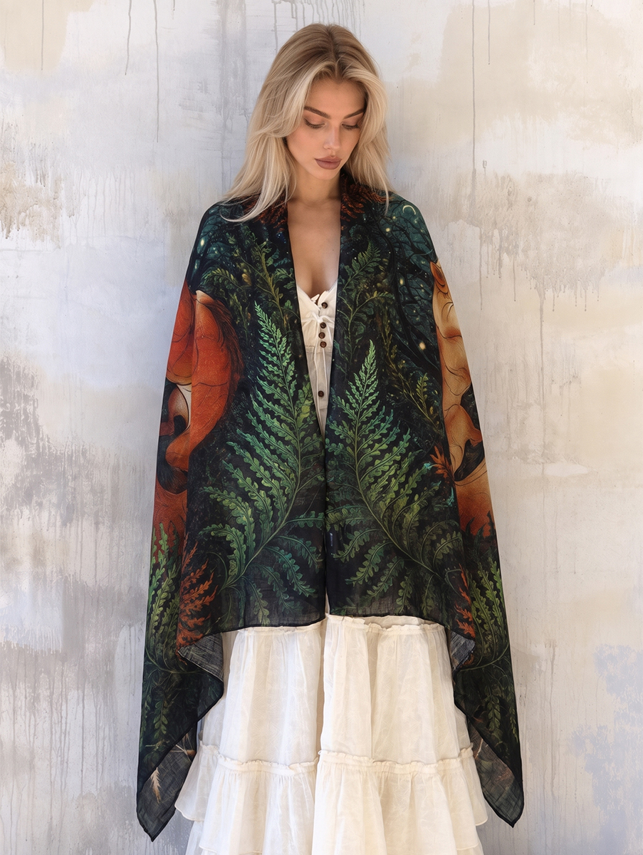 Enchanted Woodland Fox Shawl