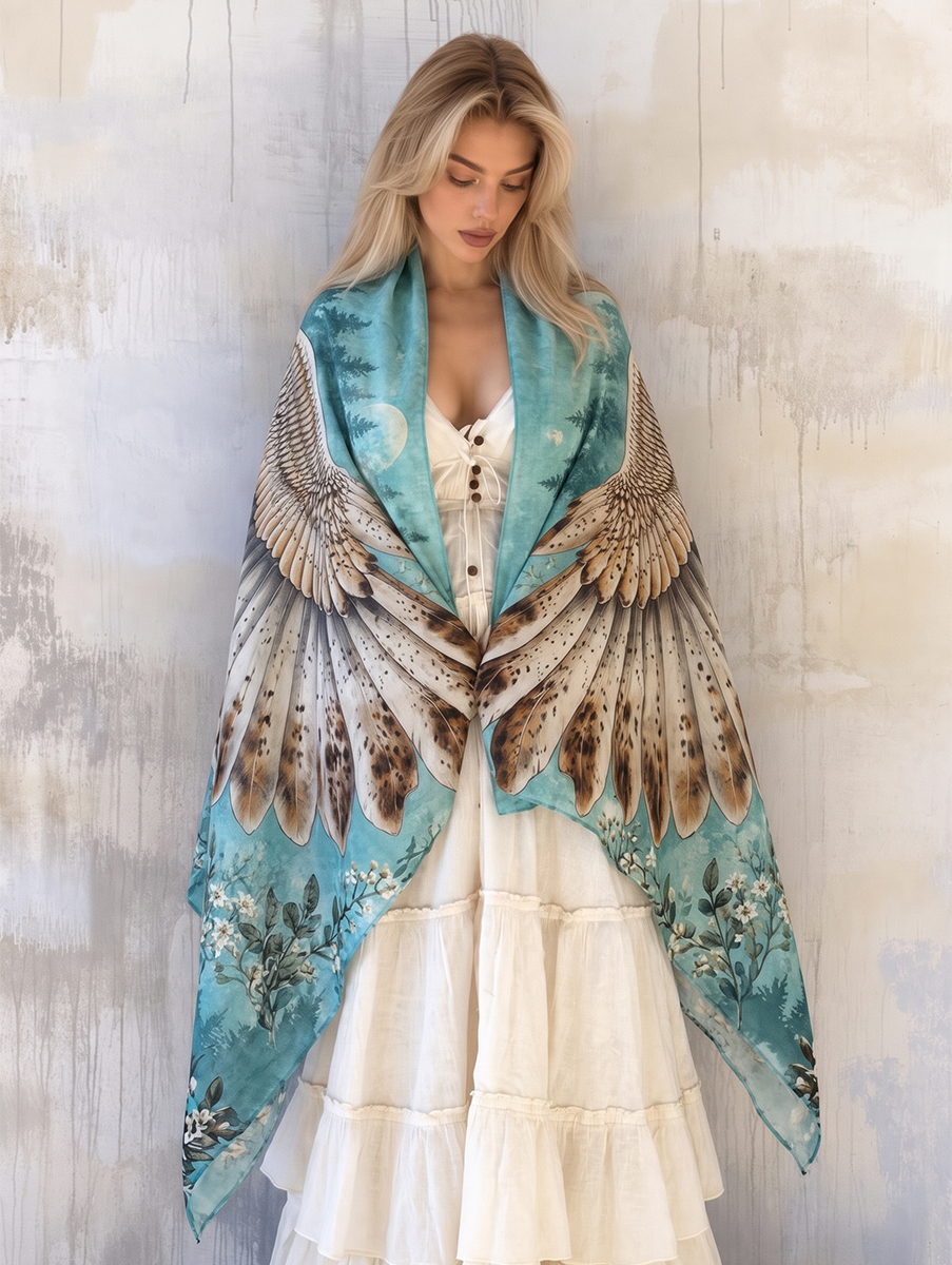 Serene Woodland Owl Shawl