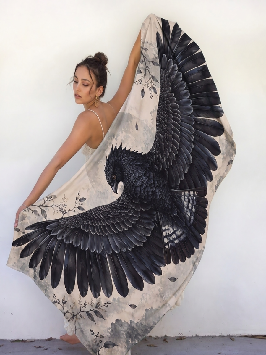 Mystic Raven Wing Shawl